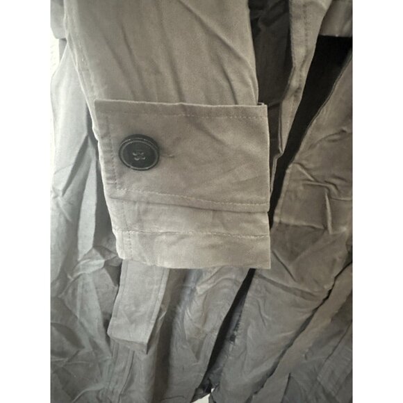 New York And Company Gray Tie Waist Lightweight Trench Coat Jacket Size Large - Picture 6 of 9